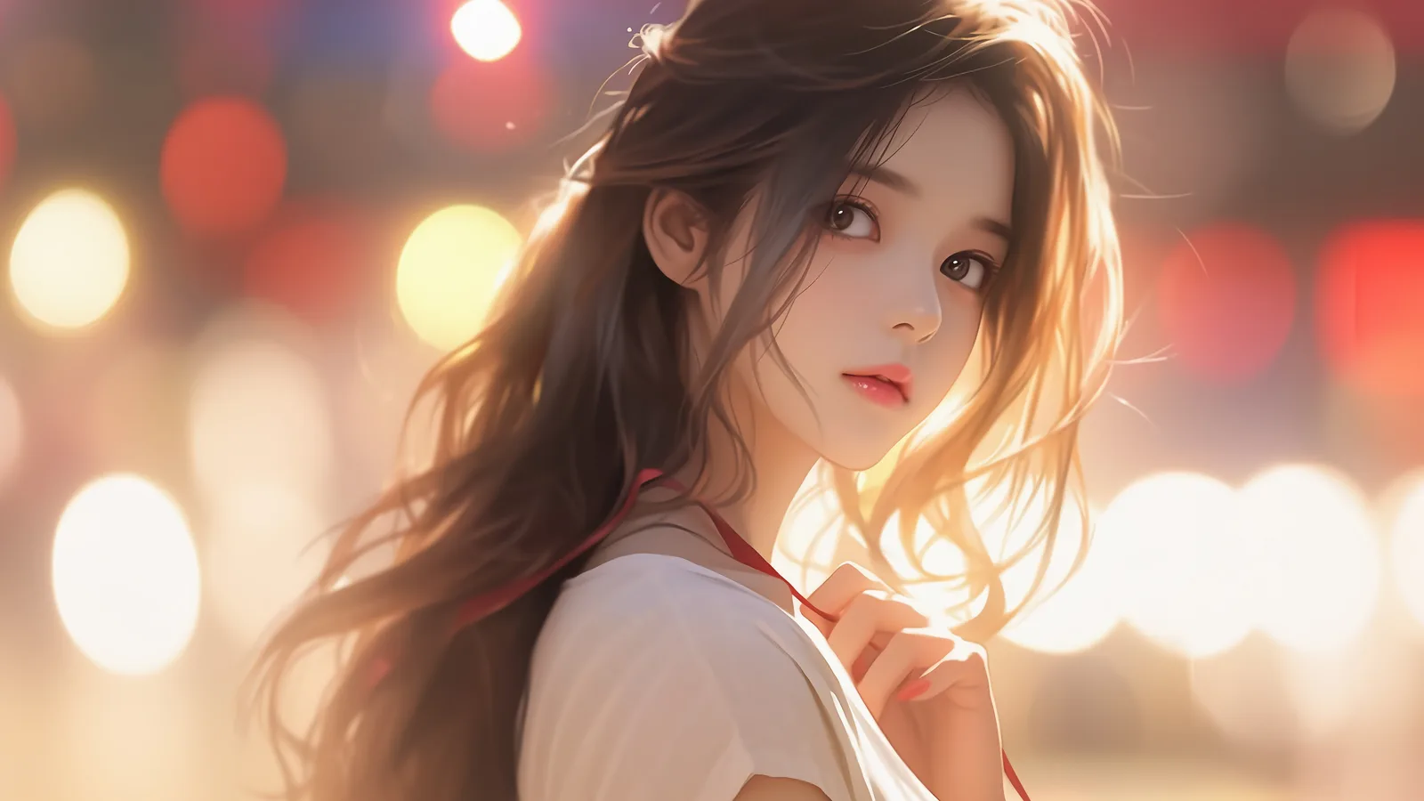 Cute Woman Long Hair 4K Anime Wallpaper
