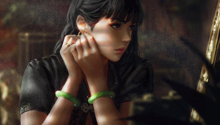 Girl Woman Illustration GUWEIZ 4K Anime Wallpaper