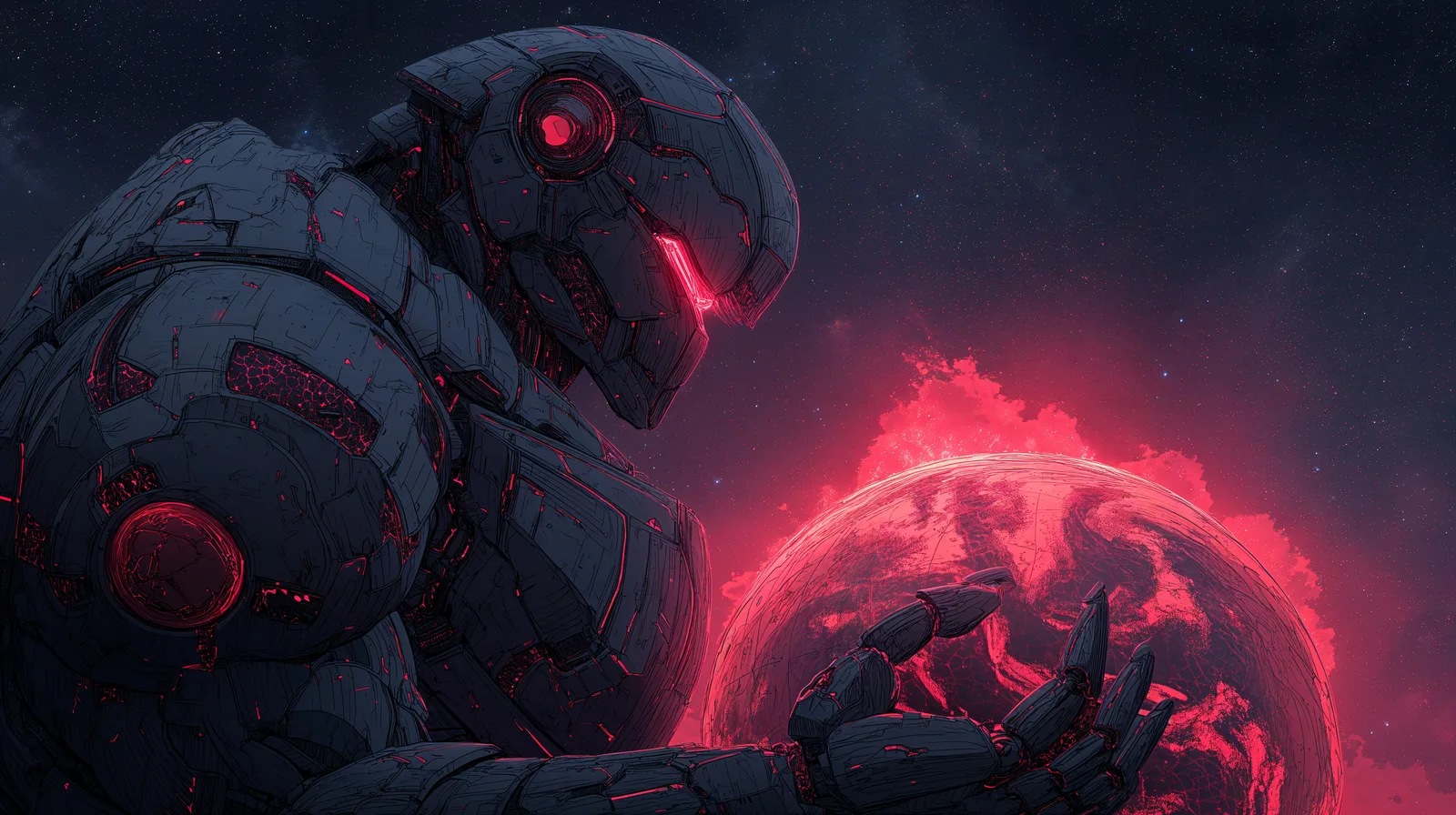 Sci Fi Robot Planet 4K Anime Wallpaper
