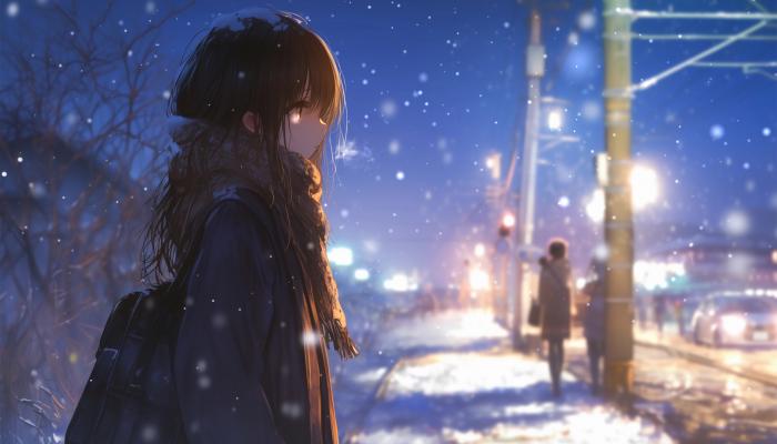 Snow Girl K 4K Anime Wallpaper