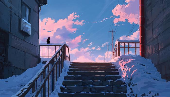 Snow Illustration HD Anime Wallpaper