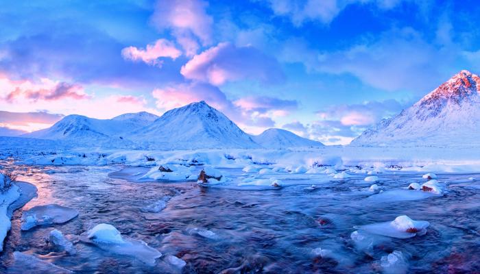Sunset Snow 4K Nature Wallpaper