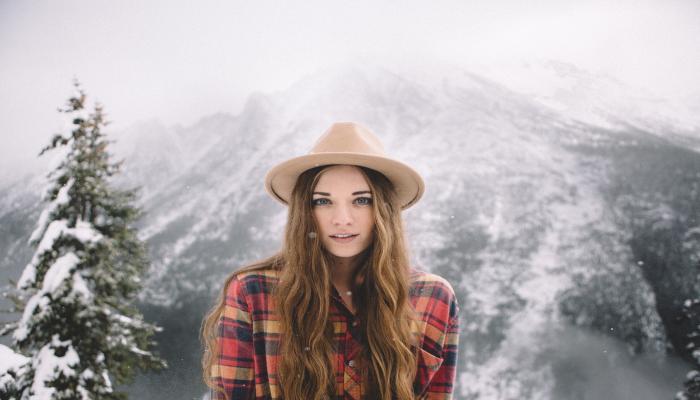 Landscape Snow Mountains Snow Anime Woman HD Portrait Wallpaper