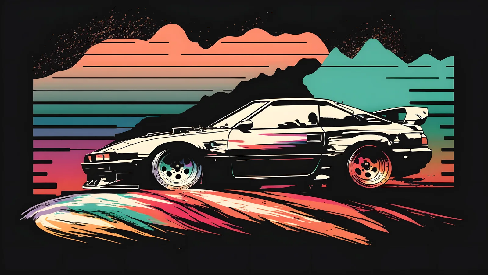 Car Minimalist Art AI Art AI 4K Creative Wallpaper