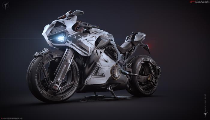 Supercar Sports Car Motorcycle Futuristic Art AI 4K Creative Wallpaper