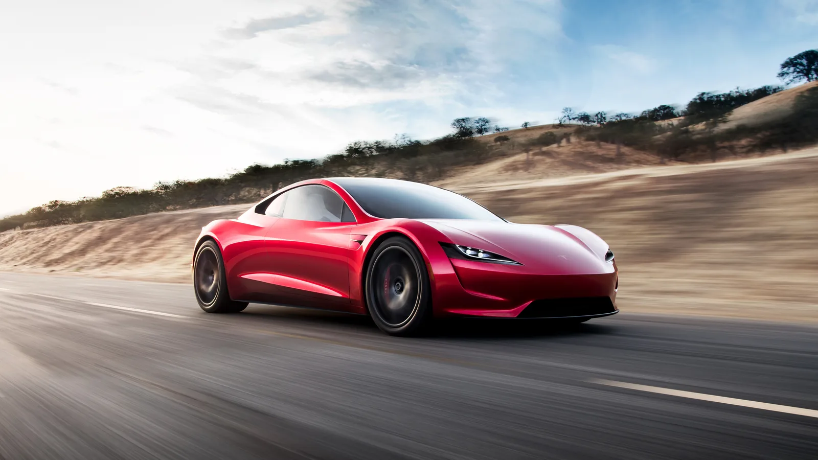 Tesla Trees Car Supercar Sports Car 4K Creative Wallpaper