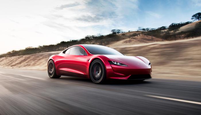 Tesla Trees Car Supercar Sports Car 4K Creative Wallpaper