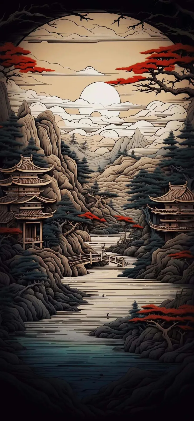 Landscape Traditional Chinese Vertical HD Phone Wallpaper
