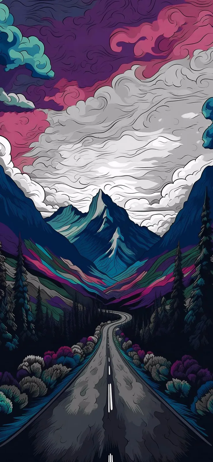 Mountains Art AI Art AI Vertical HD Phone Wallpaper
