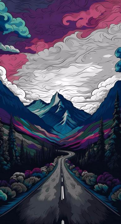 Mountains Art AI Art AI Vertical HD Phone Wallpaper