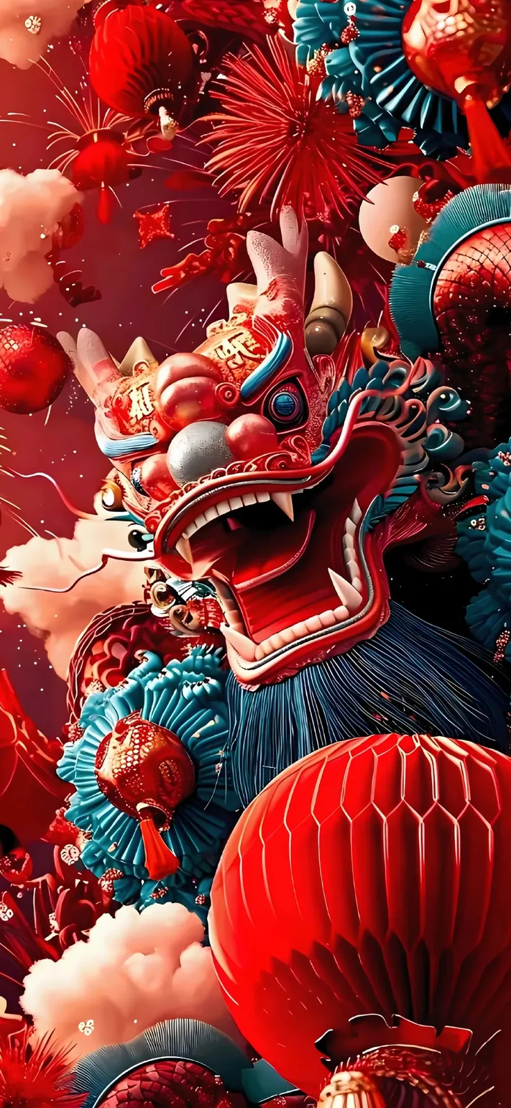 New Year Chinese Dragon Vertical HD Phone Wallpaper