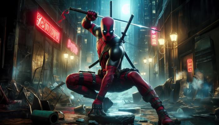 Deadpool Night Neon 4K Movie Wallpaper
