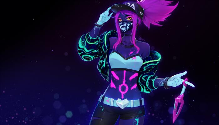 League Of Legends Seraphine Neon Game Art 4K Gaming Wallpaper