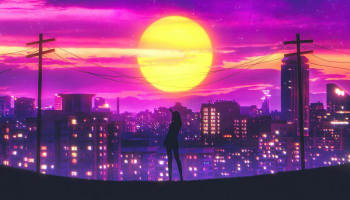 Night City Art Illustration AI 4K Gaming Wallpaper